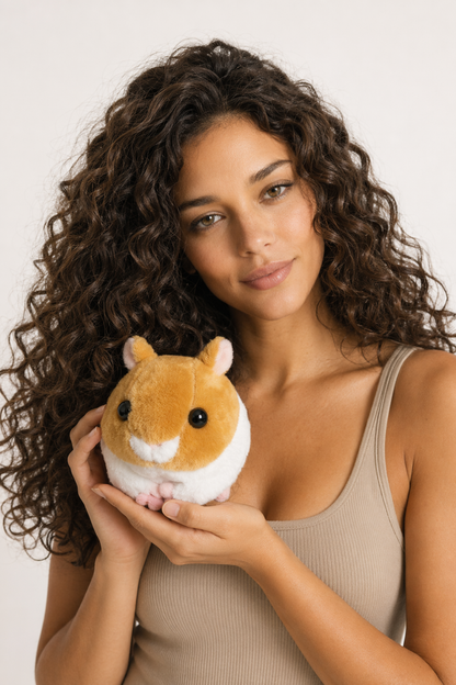 Whirling Brown and White Hamster Plush Toy a