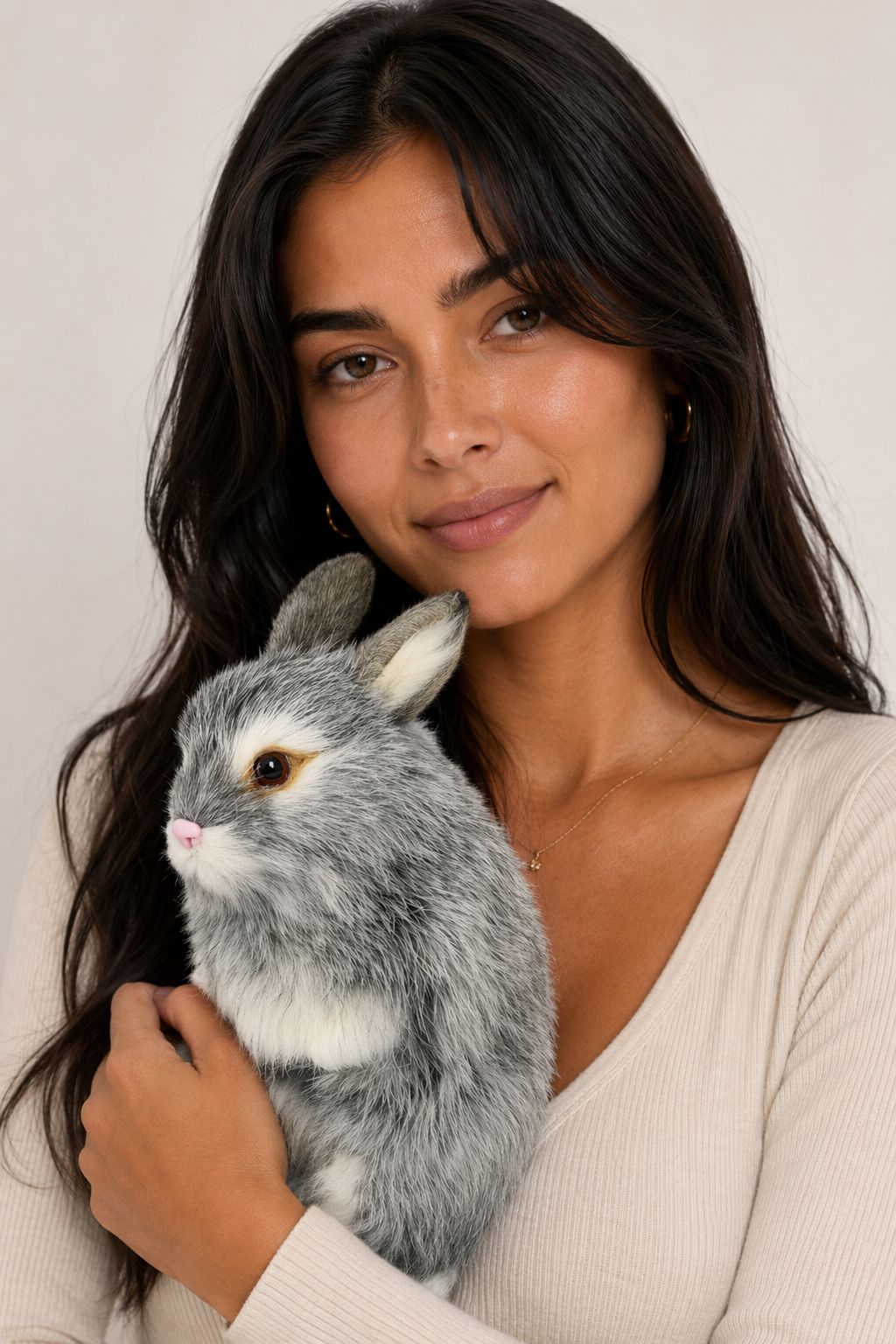 Adorable Small Rabbit Plush Gray