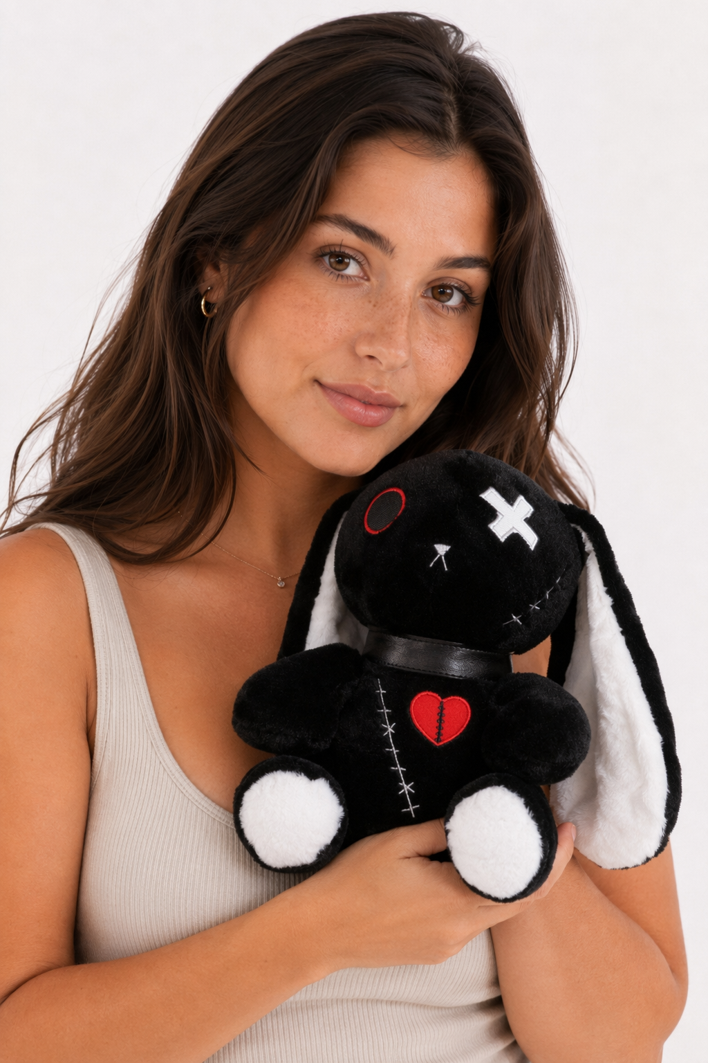 Maddy - Dark Punk Rabbit Plush Toy (Black) 25cm