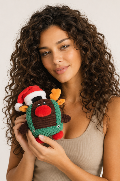 Christmas Plush Squeaky Toy: Interactive, Chewable 15cm