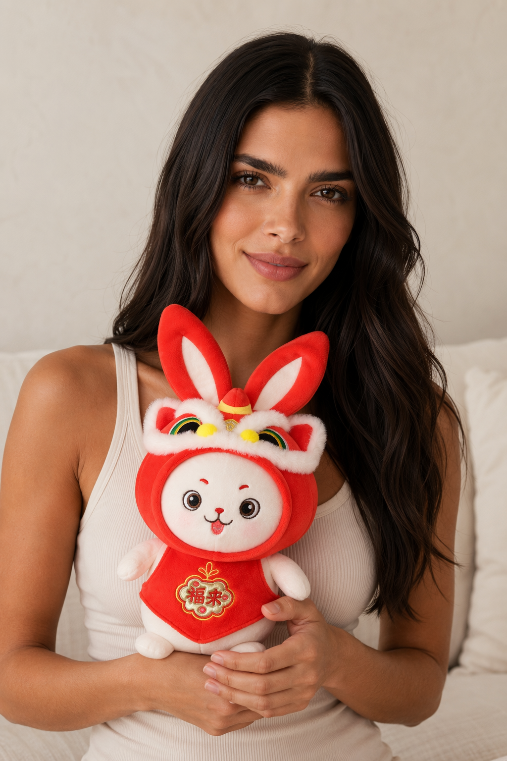 Cute Rabbit Plush Toy - Chinese New Year Edition Red
