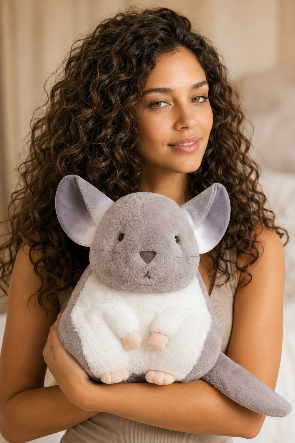 Adorable izable Plush Hamster Toy Gray