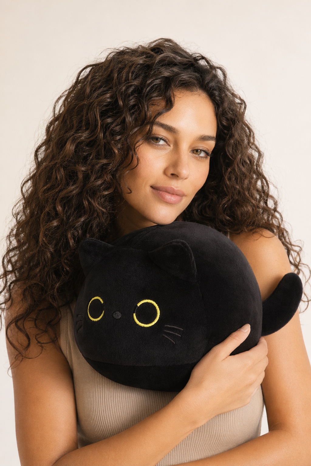 James - Soft Kawaii Black Cat Plush Black