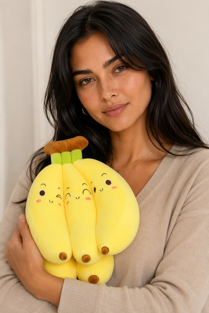 35cm Squishy Banana Plush: Adorable, Soft, Cartoony! Yellow