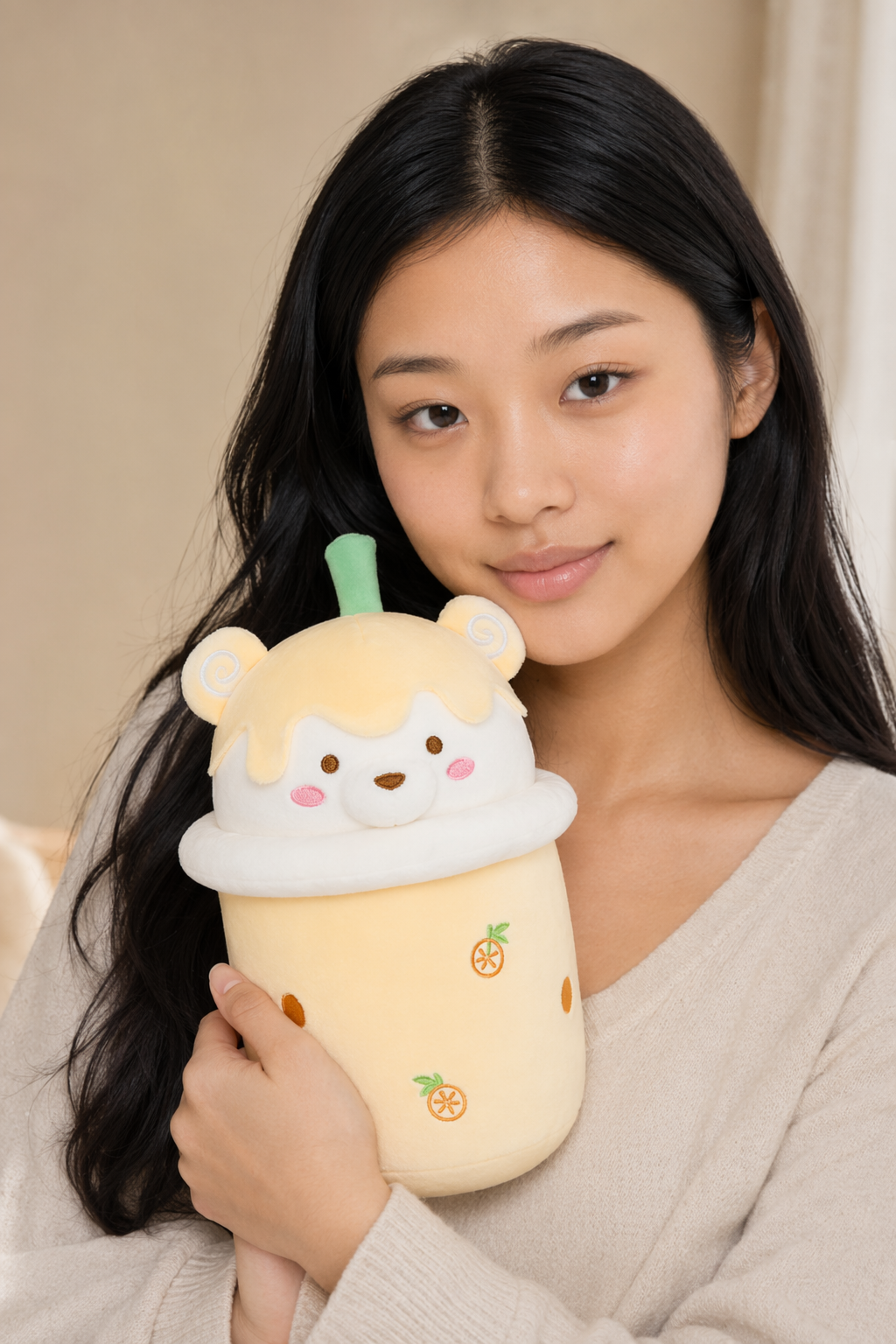 Boba Stuffed Plushie Bubble Tea Yellow