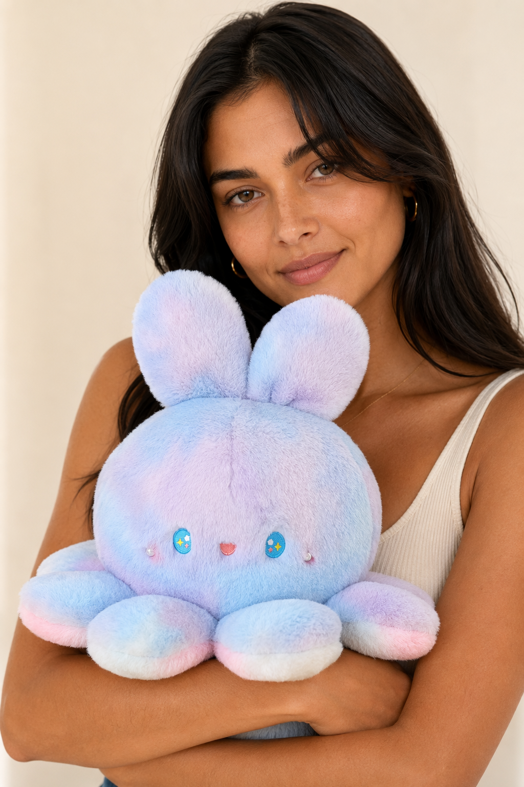 Leilani - Adorable Reversible Bunny Plush Toy Blue