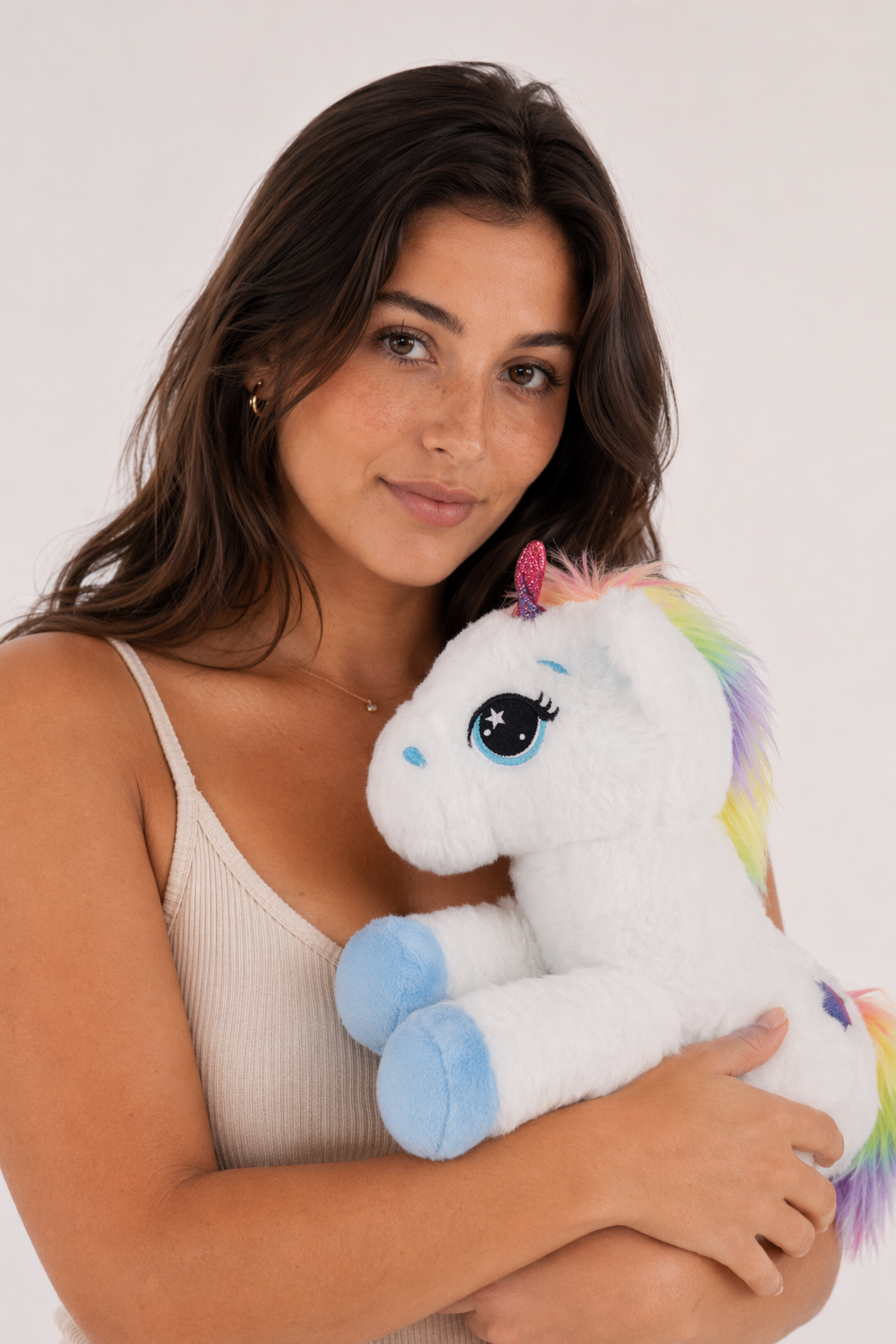 Rainbow Unicorn Plushie: Cute, Soft, Gift White