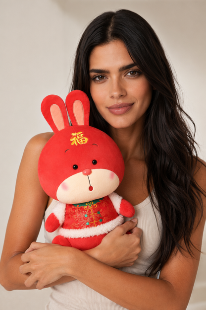 Cute Rabbit Plush Toy - Chinese New Year Edition Red