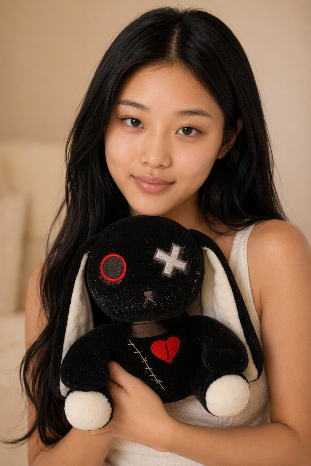 Madelyn - Dark Punk Rabbit Plush Toy black
