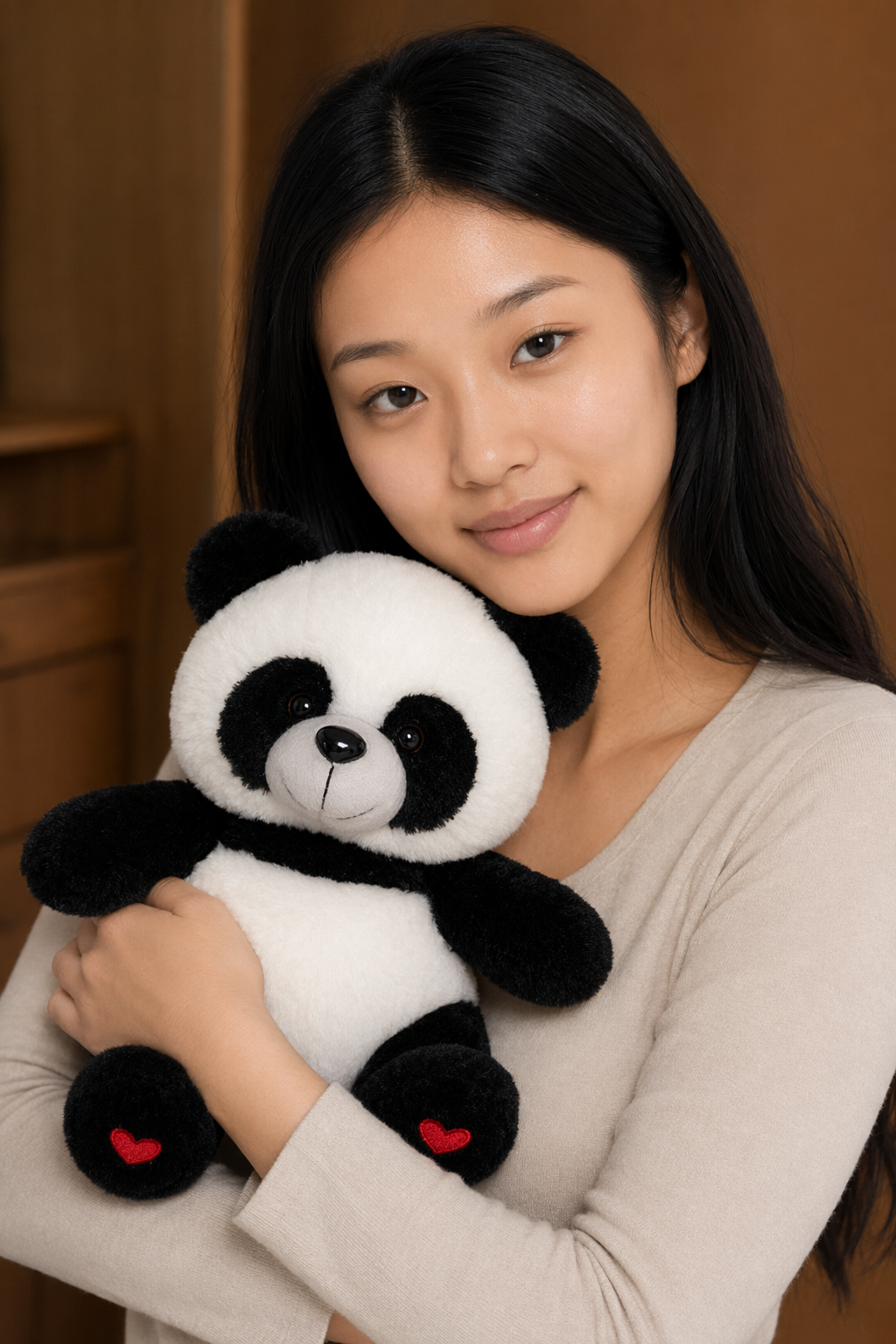 Colorful LED light up panda. Lying