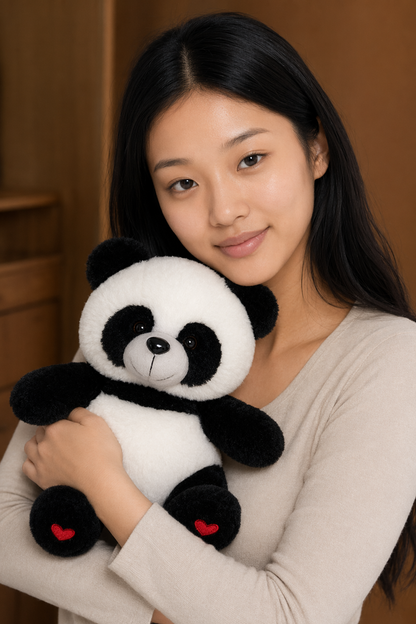 Colorful LED light up panda. Lying
