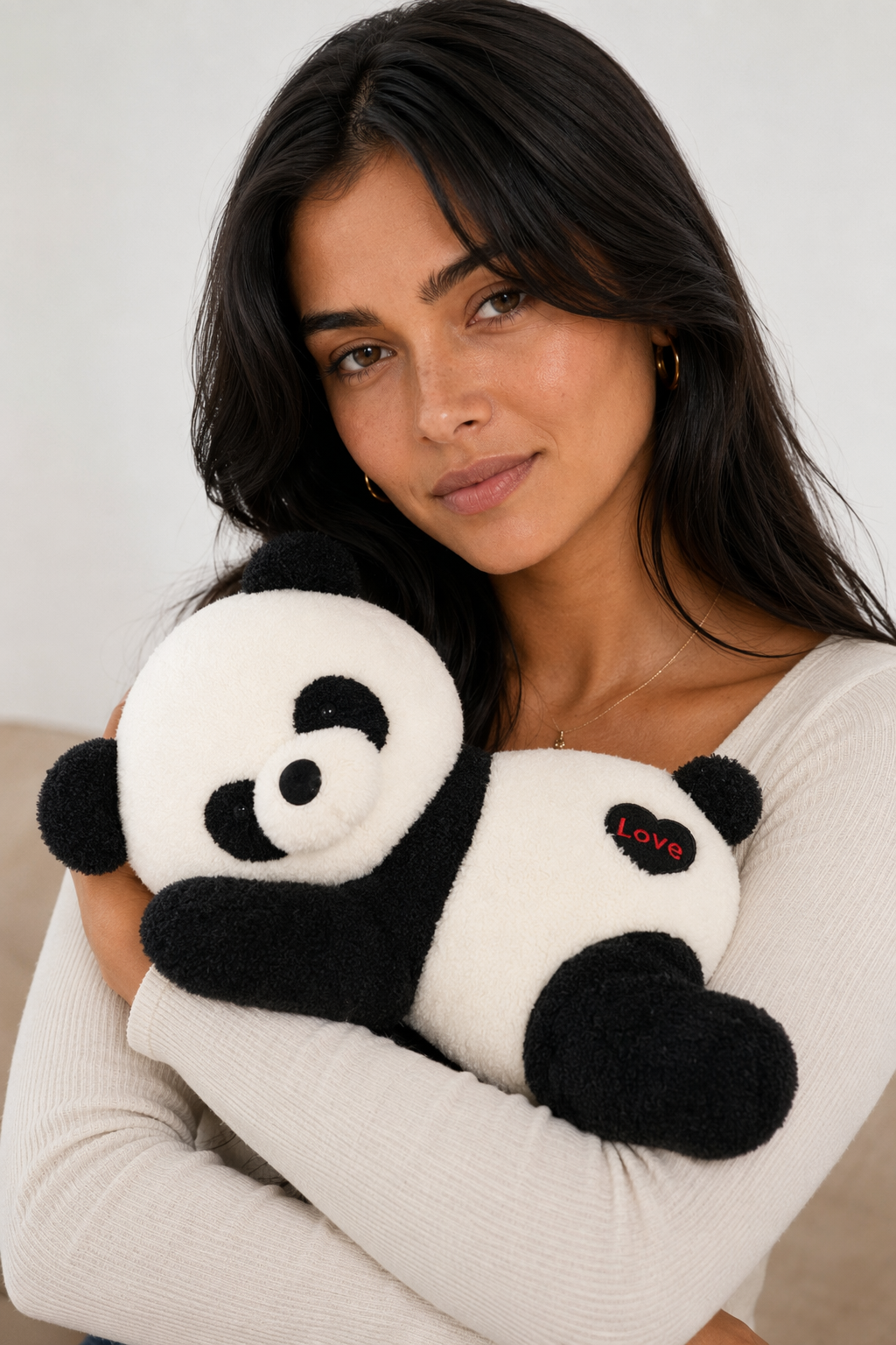 Soft panda toys, cute and plush. White