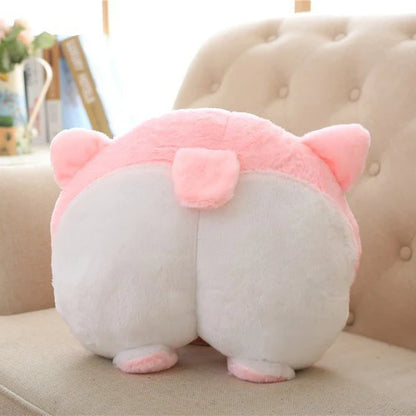 Plush Animal Car Tissue Holder: cream, tan cat, kawaii style