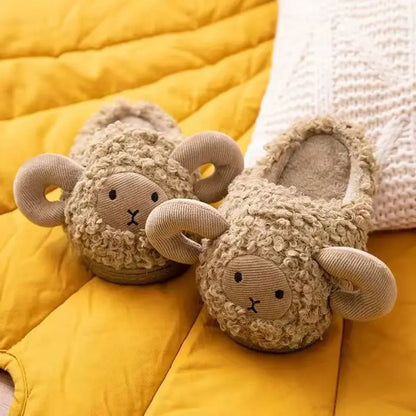 Cozy Winter Sheep Plush Slippers
