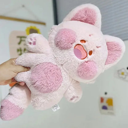 Isaac, Adorable Kawaii Plush Cat: white, pink cat, kawaii style