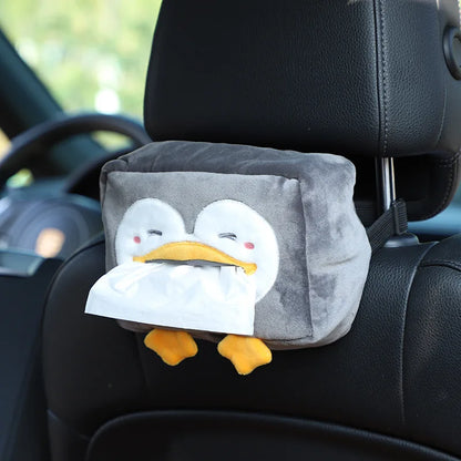 Plush Animal Napkin Holder: Versatile & Adorable Car Accessories: light pink, dark pink pig, kawaii style
