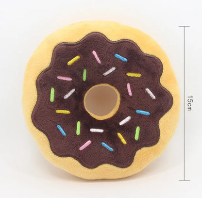 Bite-Resistant Donut Plush Dog Toy