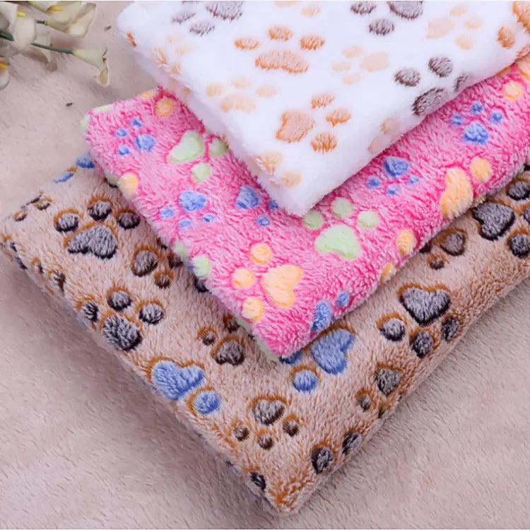 Soft Paw Print Pet Blanket.