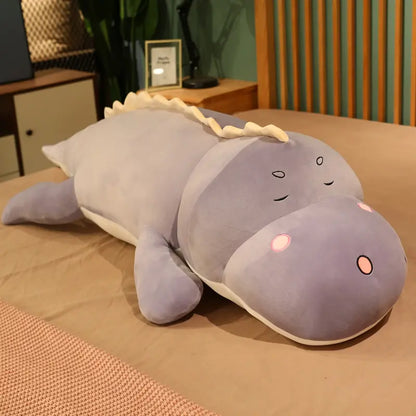 Anxiety-Relieving Plush Dinosaur Toy: turquoise, green dinosaur, kawaii cartoon style