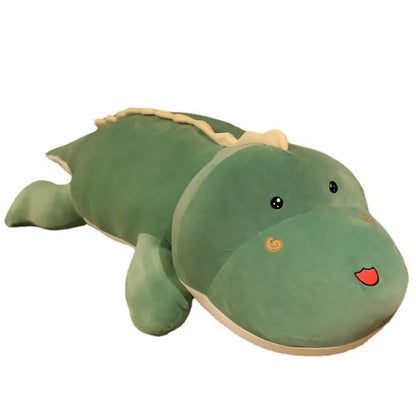 Anxiety-Relieving Plush Dinosaur Toy: turquoise, green dinosaur, kawaii cartoon style