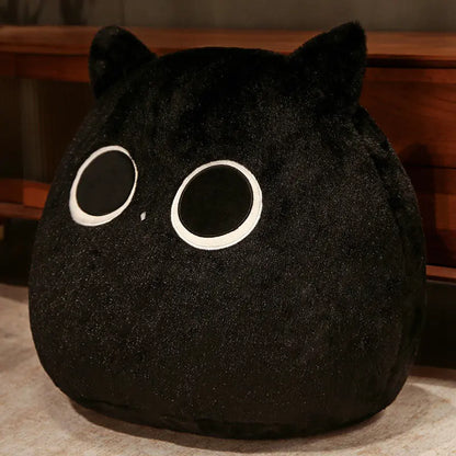 Aaliyah, 30cm Cute Black Cat Plush: orange, gray cat-like animal characters, kawaii cartoon style