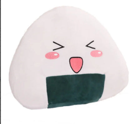 Jack, Sushi Hand Warmer Travel Pillow: white, dark green cartoon character, kawaii cartoon style