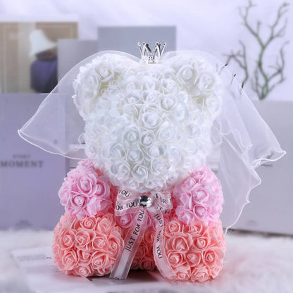 Exquisite Foam Rose Bear Collection