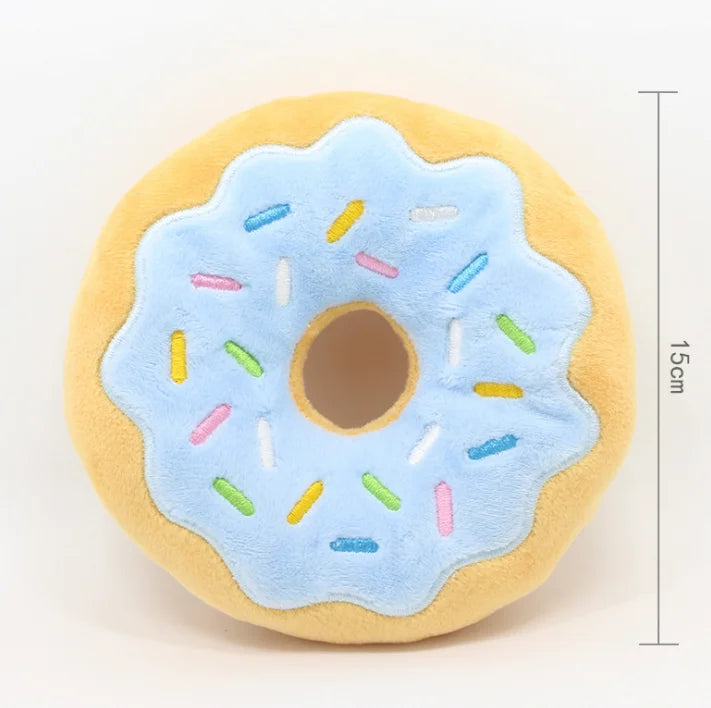 Bite-Resistant Donut Plush Dog Toy