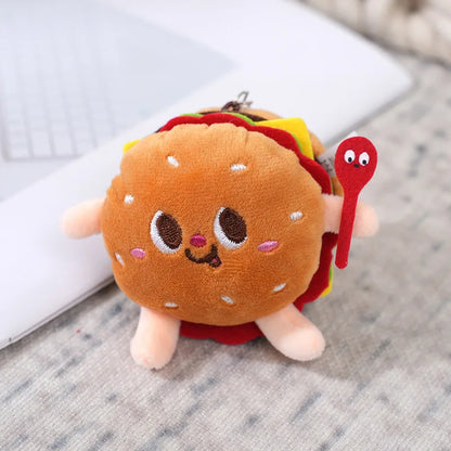 Adorable Food Plush Keychain Collection