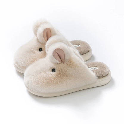 Cozy Cartoon Rabbit Fur Slippers