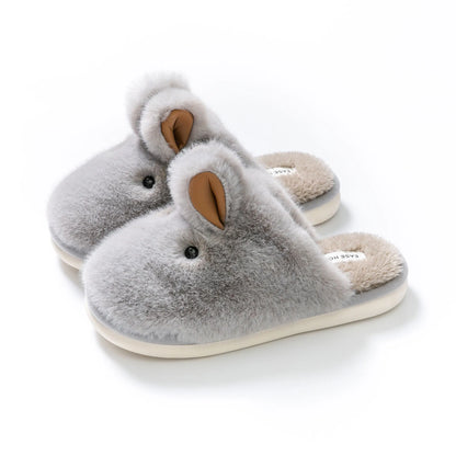 Cozy Cartoon Rabbit Fur Slippers