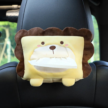 Plush Animal Napkin Holder: Versatile & Adorable Car Accessories: light pink, dark pink pig, kawaii style