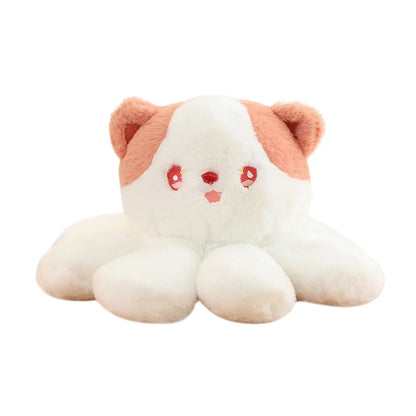 35cm Jellyfish Cat Plush: pale cream, turquoise cat, kawaii cartoon style
