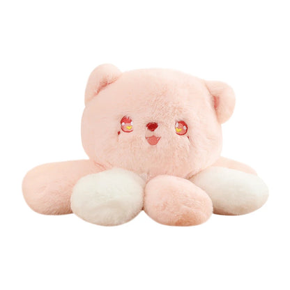 35cm Jellyfish Cat Plush: pale cream, turquoise cat, kawaii cartoon style