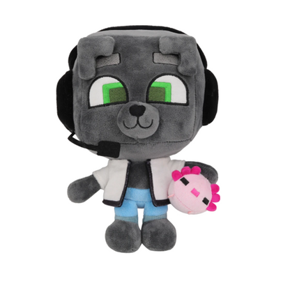 Glow in the Dark Wolf: gray, black cartoon bear-like character