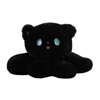35cm Jellyfish Cat Plush: pale cream, turquoise cat, kawaii cartoon style
